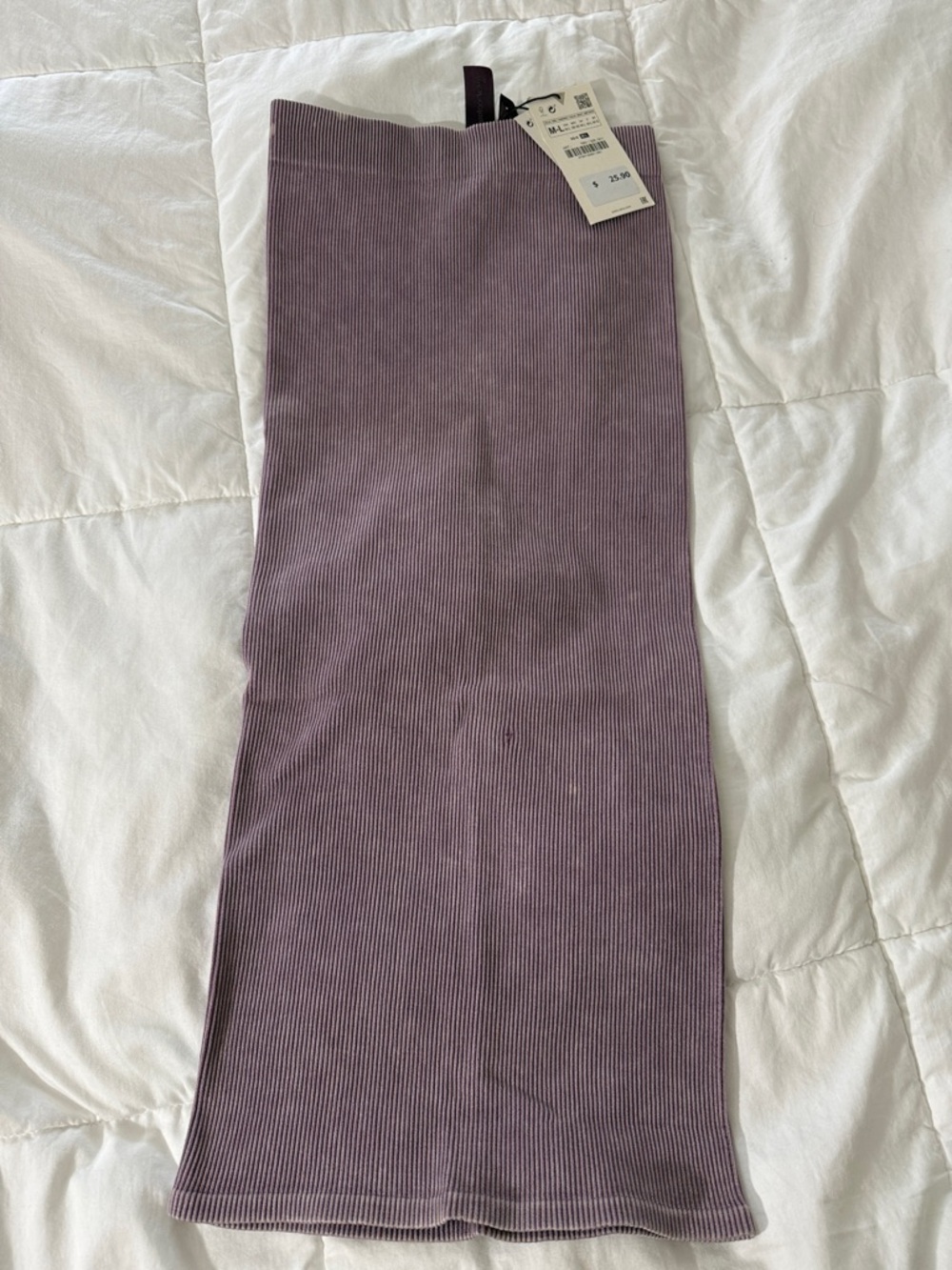 Zara Ribbed Mauve Pencil Skirt